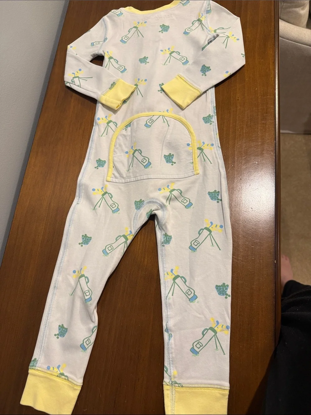 The Beaufort Bonnet Company Light Blue One-Piece Golf Print Pajama